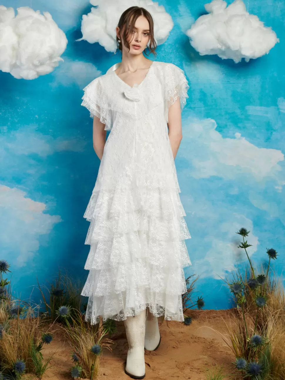 Dresses | Sister Jane Fleuve Lace Midi Dress Snow White