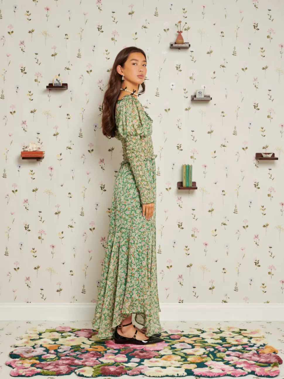 Dresses | Sister Jane Floral Notes Midi Dress Laurel Green