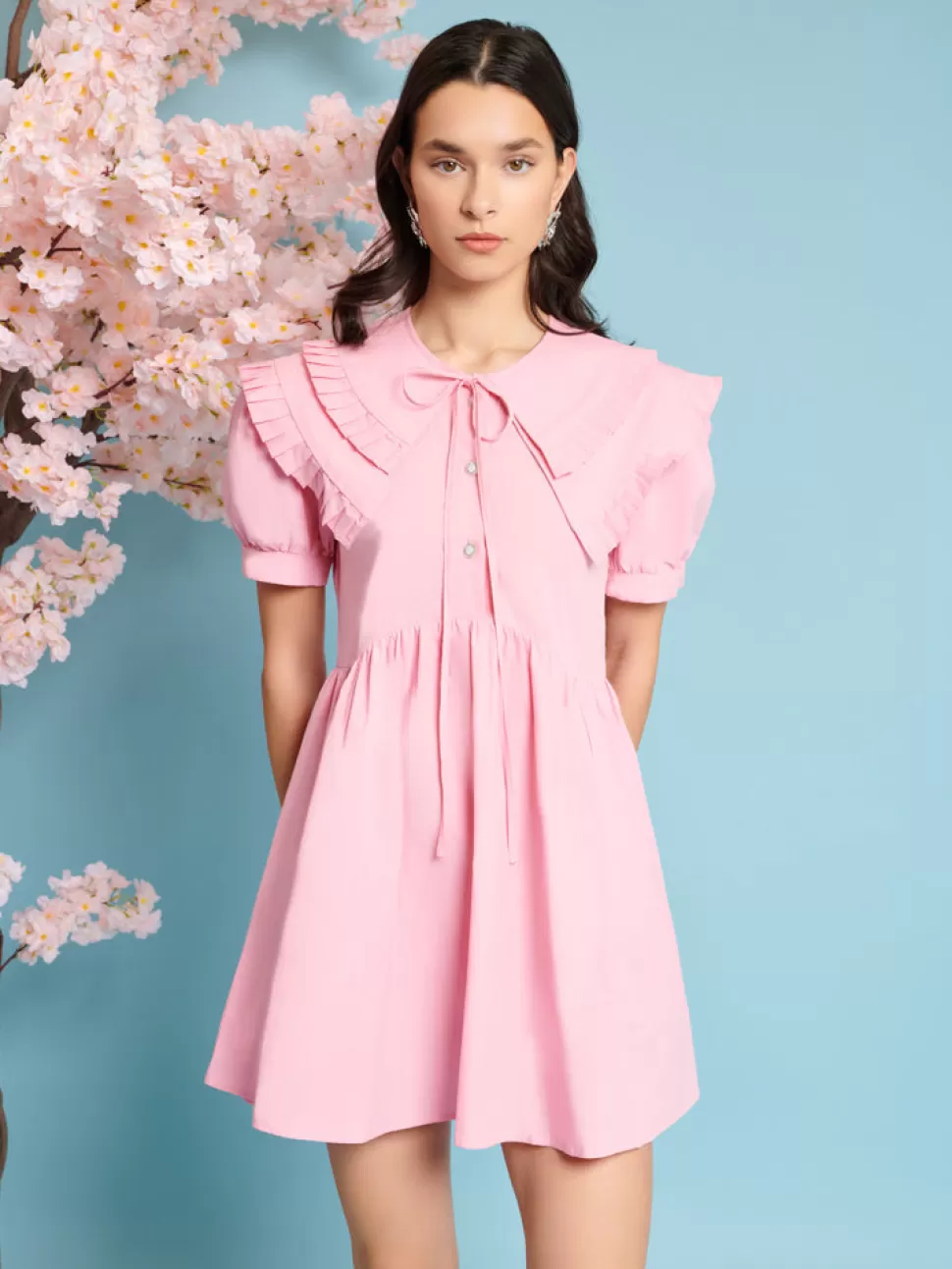 Dresses | Sister Jane Flutter Pleat Mini Dress Pale Pink