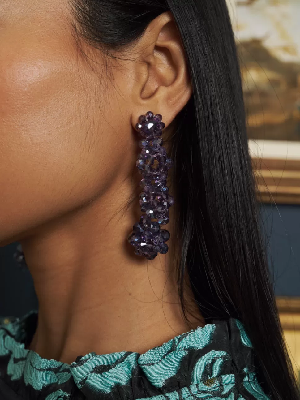Accessories | Sister Jane Gallery Bead Earrings Black Crystal