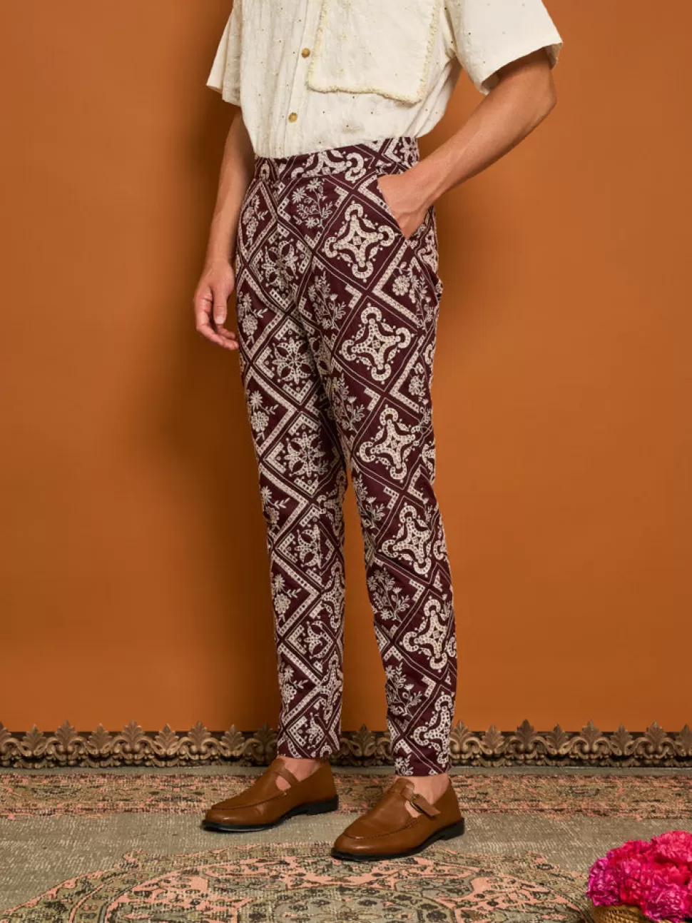 Trousers | Sister Jane Garnet Embroidered Tailored Trousers Raisin Purple