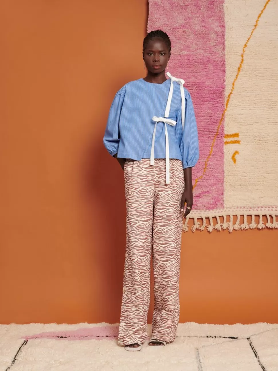 Tops | Ghospell | Sister Jane Ghospell Ace Stripe Wrap Top Indigo Blue