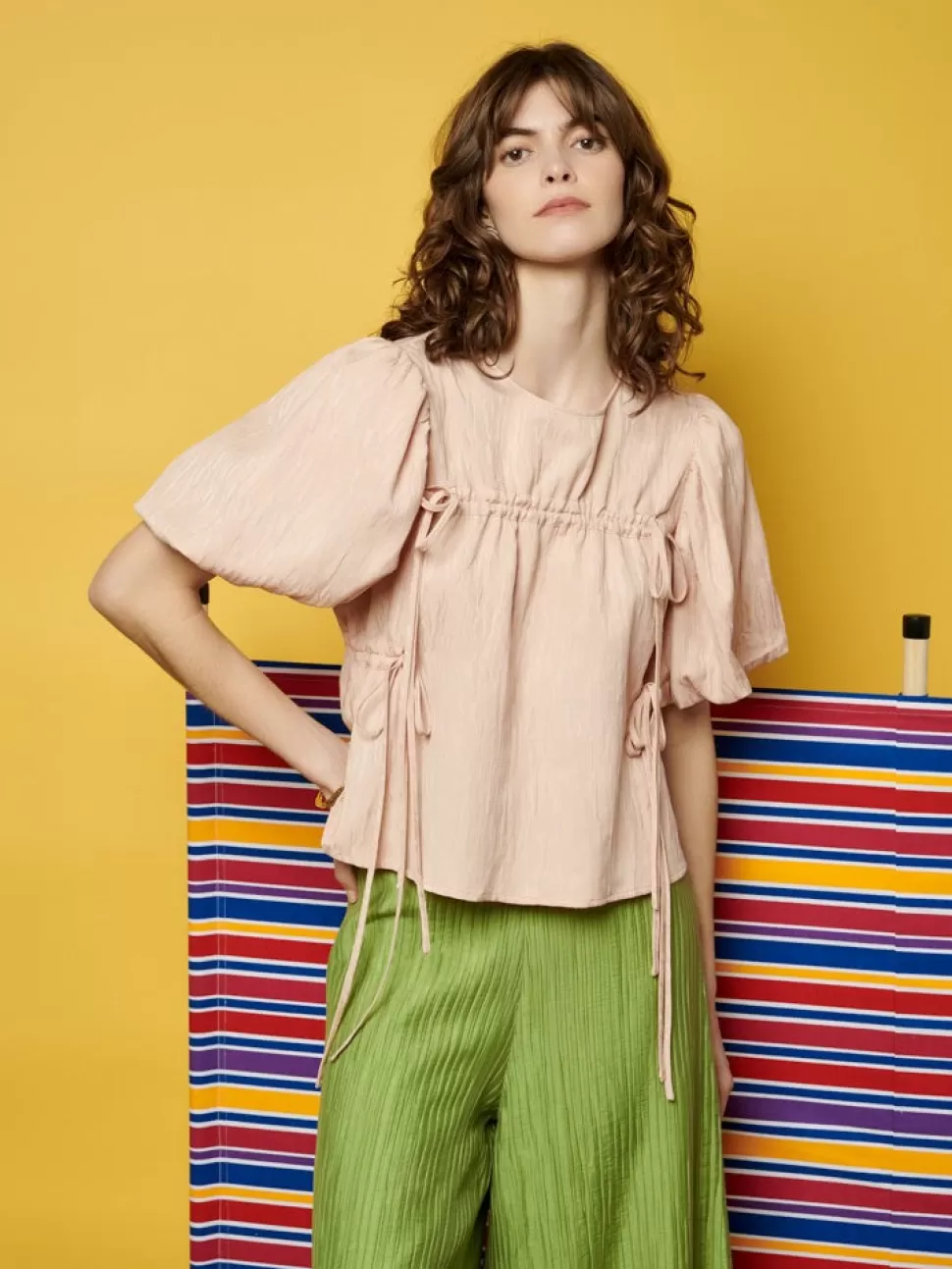 Tops | Ghospell | Sister Jane Ghospell  Adira Drawstring Top Nude Pink