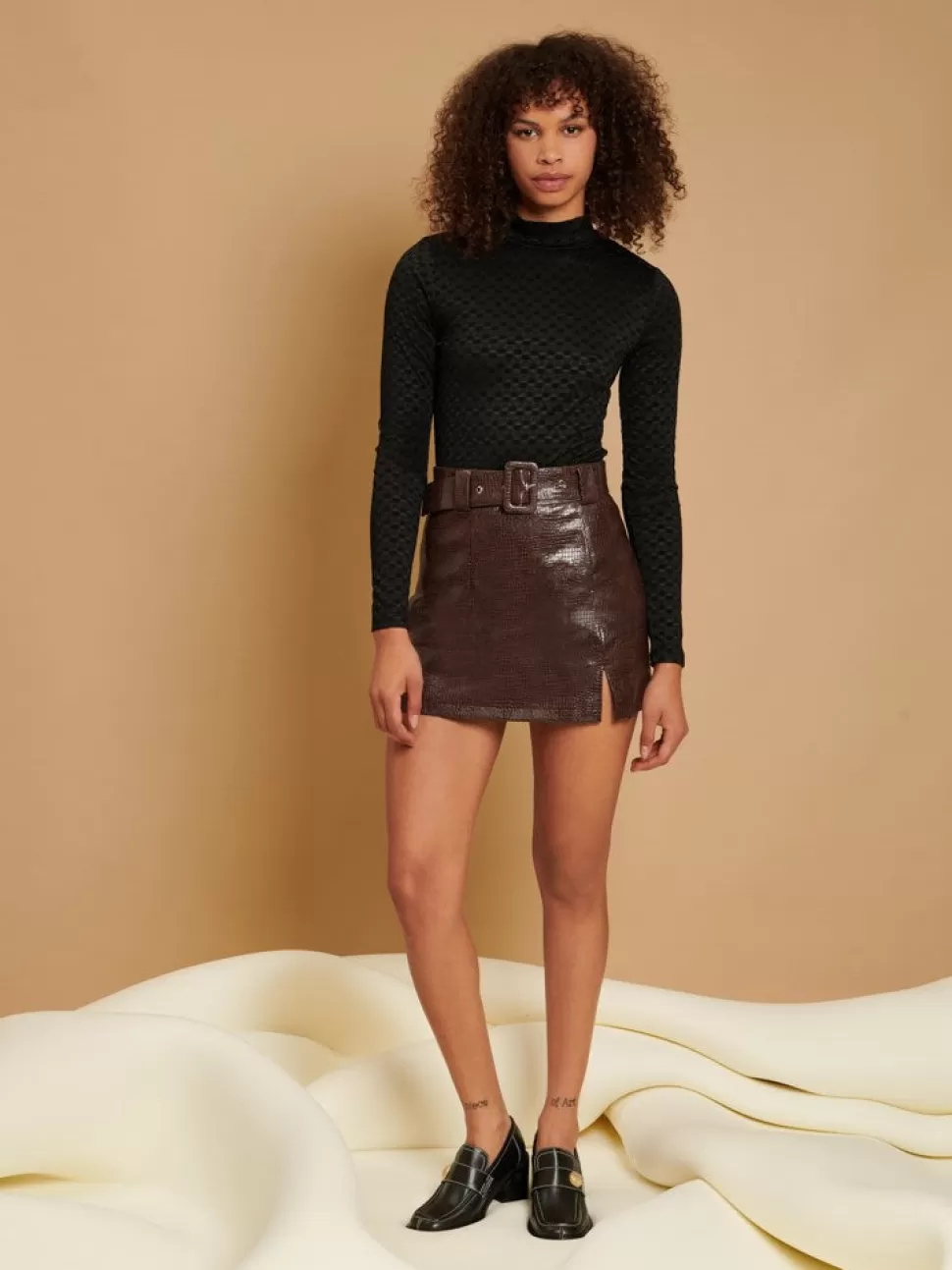 Bottoms | Ghospell | Sister Jane Ghospell Aila Faux Leather Mini Skirt Brown
