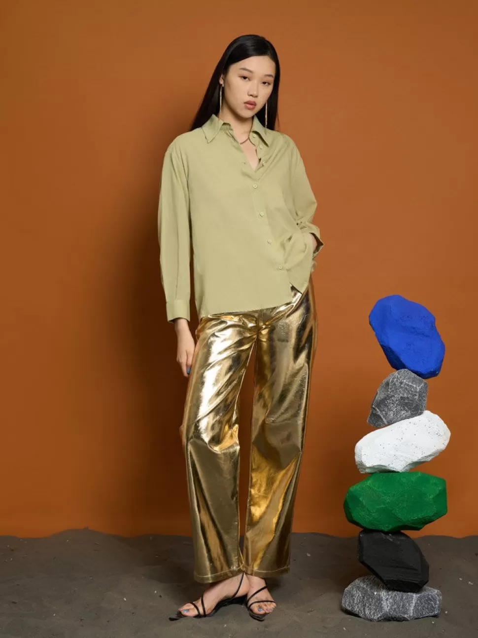 Bottoms | Ghospell | Sister Jane Ghospell Akai PU Trousers Gold Coast