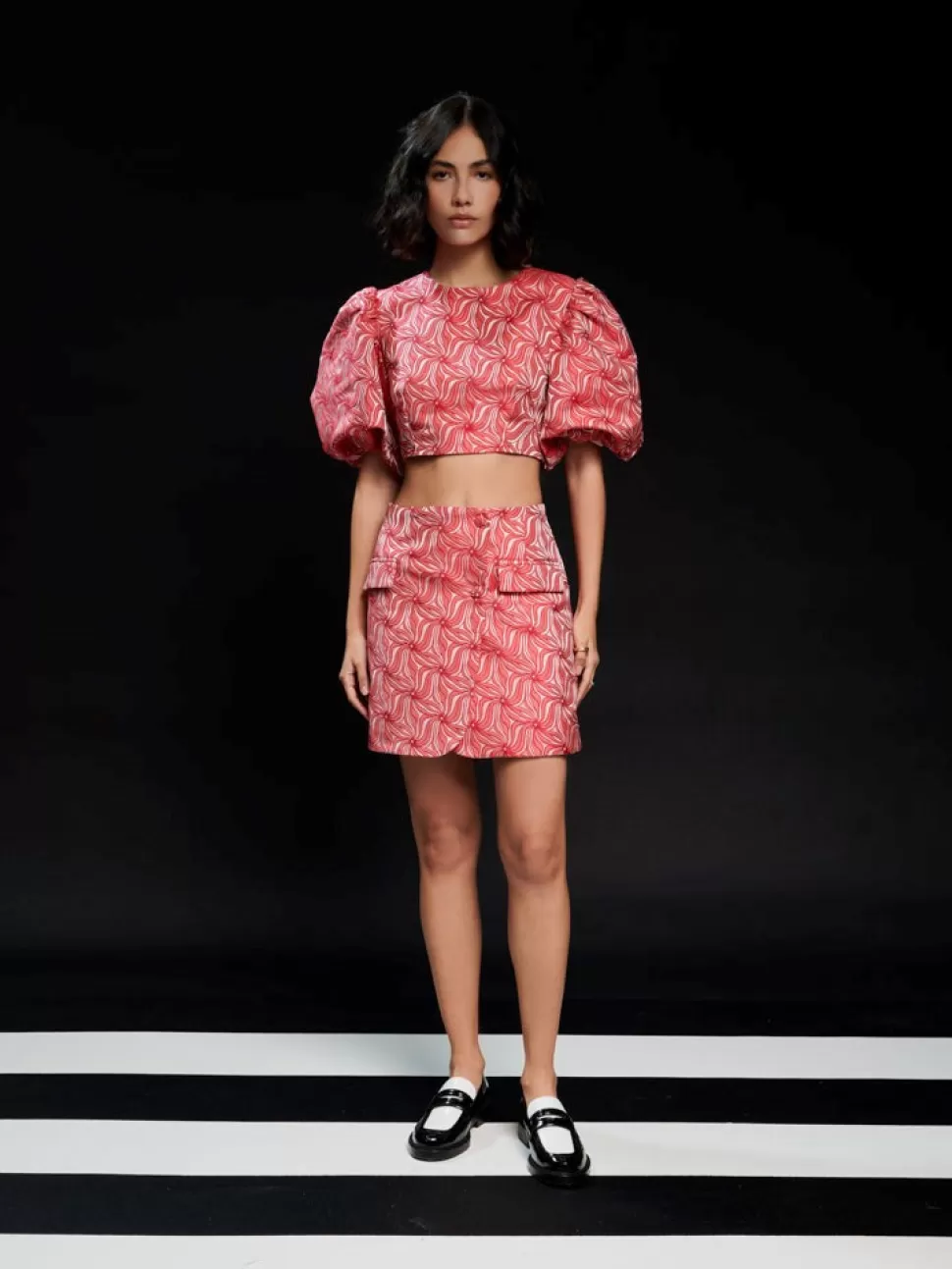 Bottoms | Ghospell | Sister Jane Ghospell Alba Jacquard Mini Skirt Red