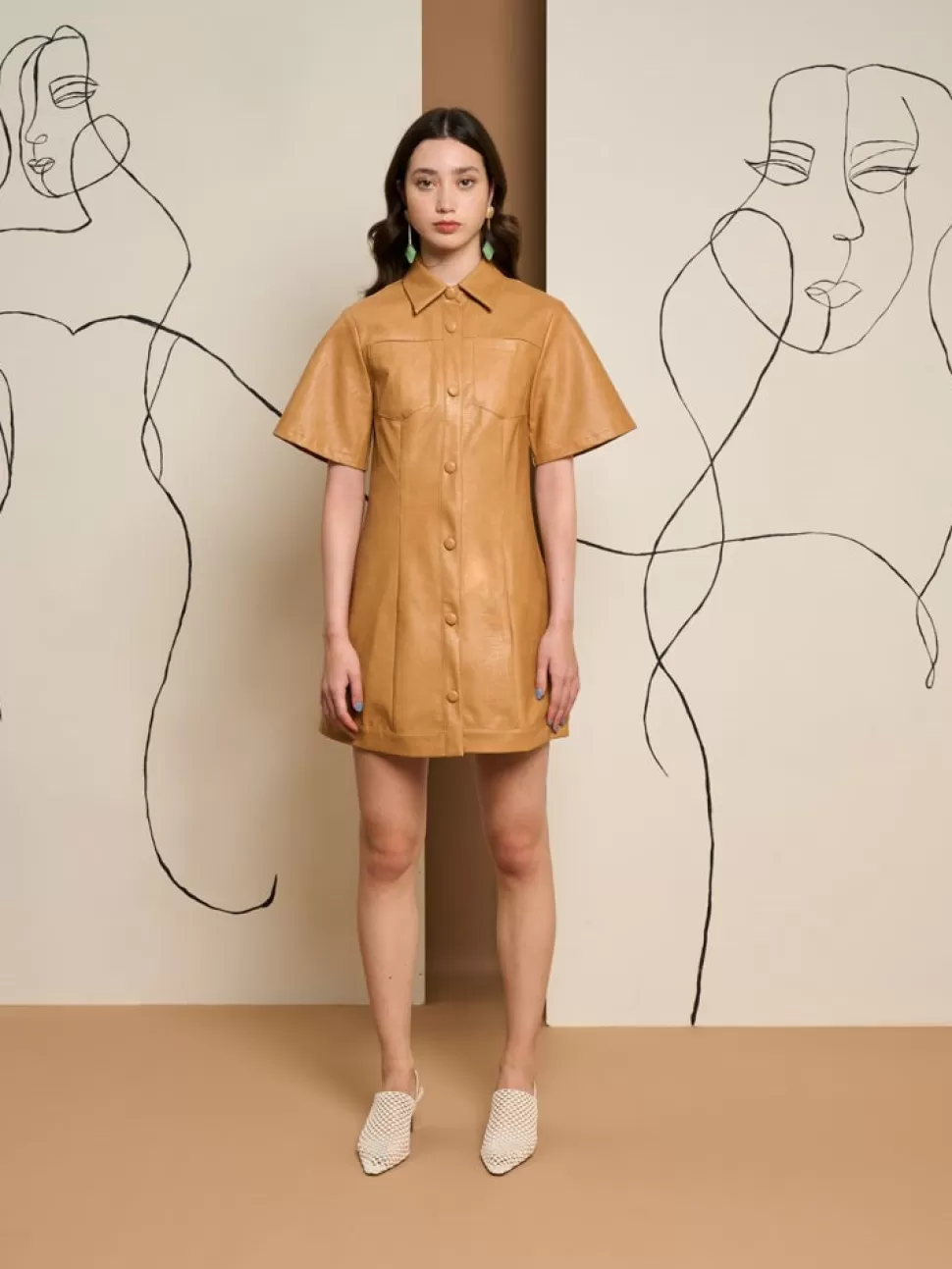 Dresses | Ghospell | Sister Jane Ghospell Alexa PU Mini Dress Cashew Brown