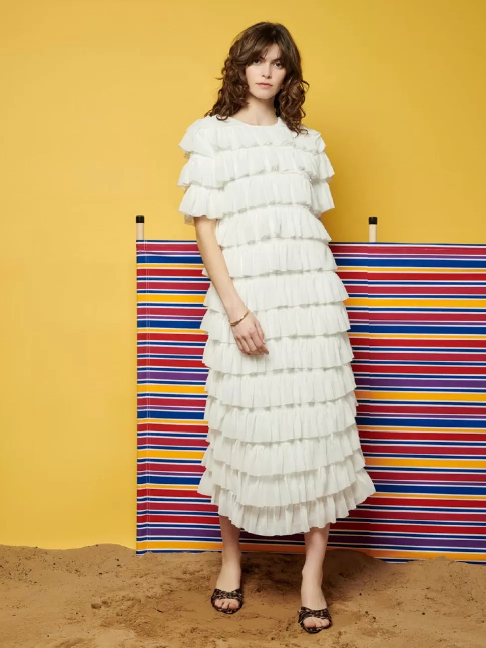 Dresses | Ghospell | Sister Jane Ghospell  Angelica Ruffled Midi Dress Pearled White