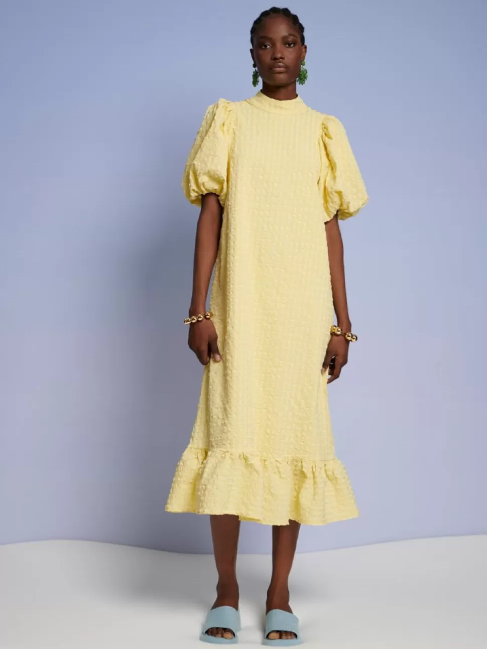 Dresses | Ghospell | Sister Jane Ghospell Archer Check Midi Dress Cedrat Yellow