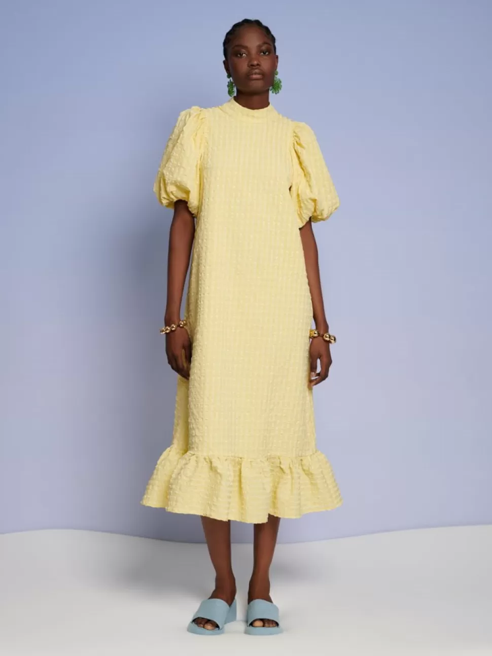 Dresses | Ghospell | Sister Jane Ghospell Archer Check Midi Dress Cedrat Yellow