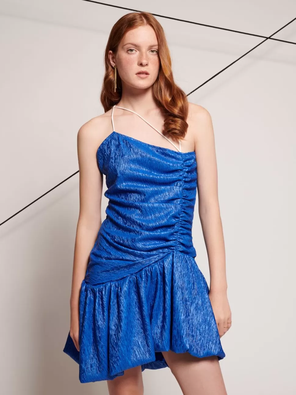 Dresses | Ghospell | Sister Jane Ghospell Arden Ruched Mini Dress Snorkel Blue