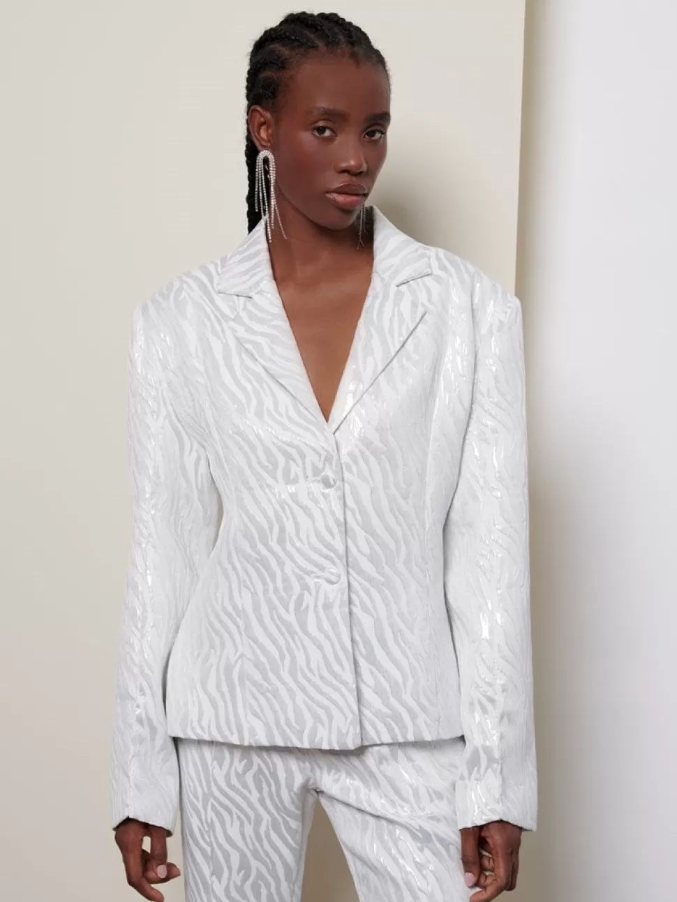 Jackets | Ghospell | Sister Jane Ghospell Arlo Zebra Blazer Silver