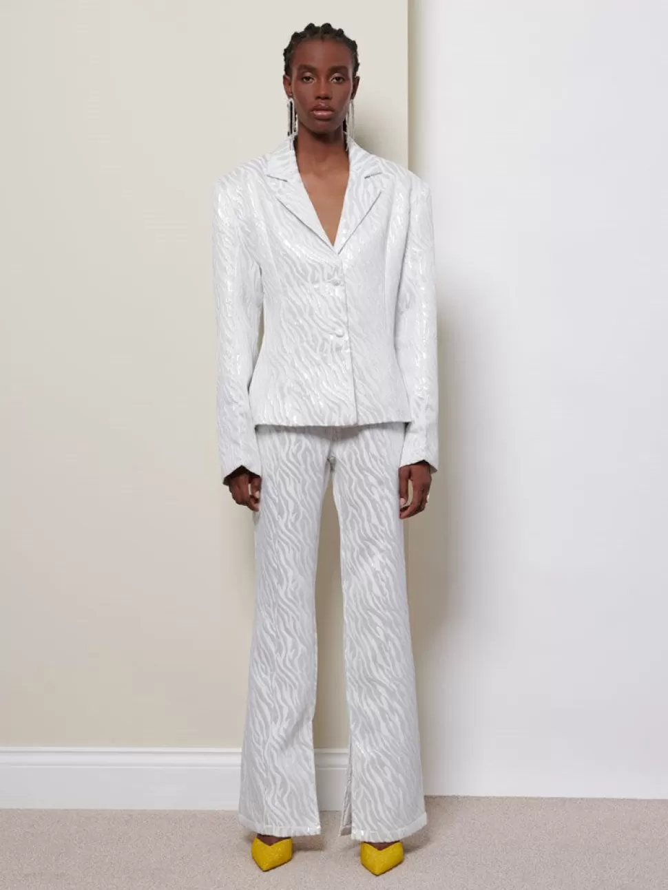 Jackets | Ghospell | Sister Jane Ghospell Arlo Zebra Blazer Silver