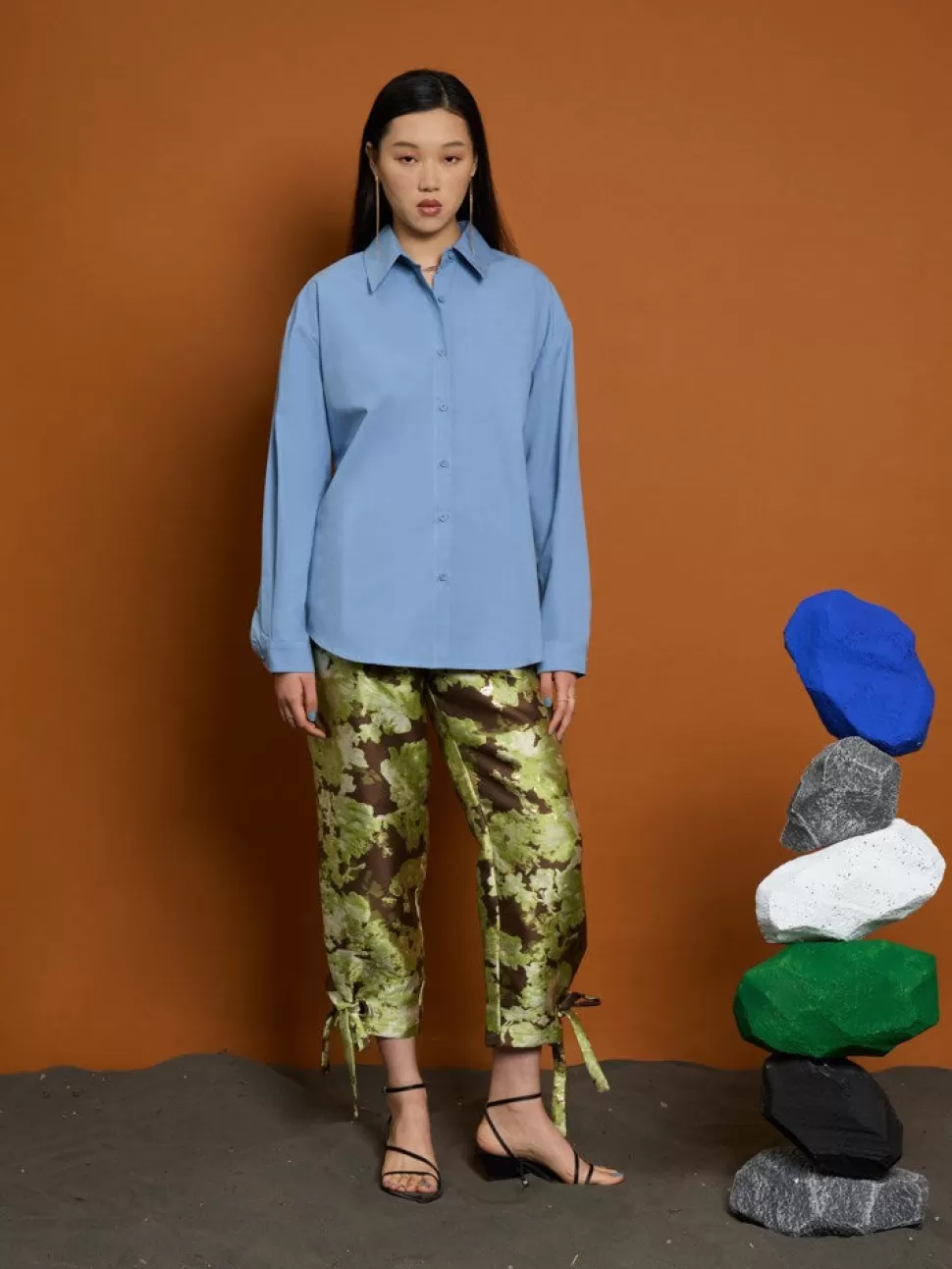 Tops | Ghospell | Sister Jane Ghospell Astin Eyelet Shirt Stone Blue