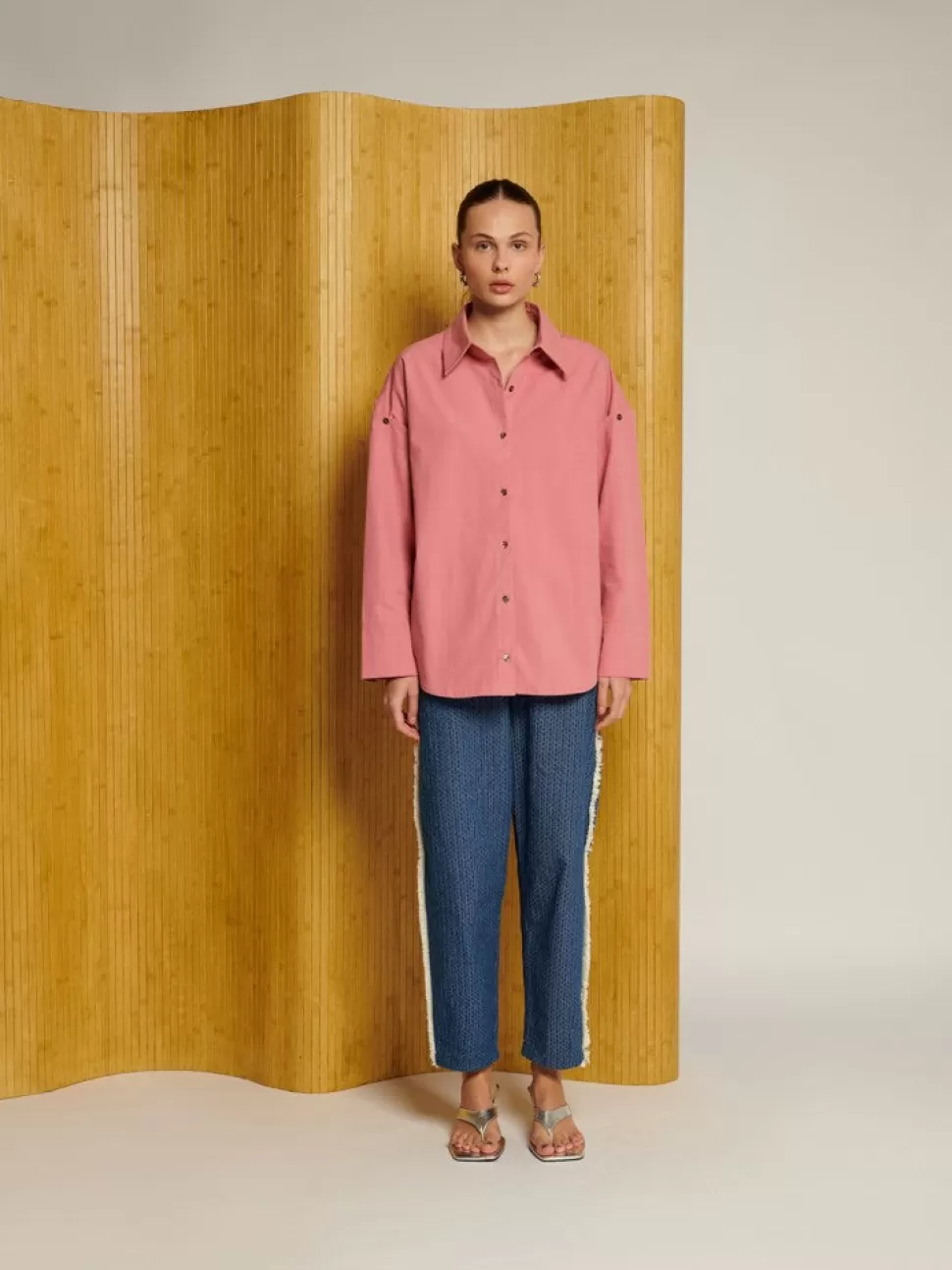 Tops | Ghospell | Sister Jane Ghospell Astra Oversized Shirt Peony Pink