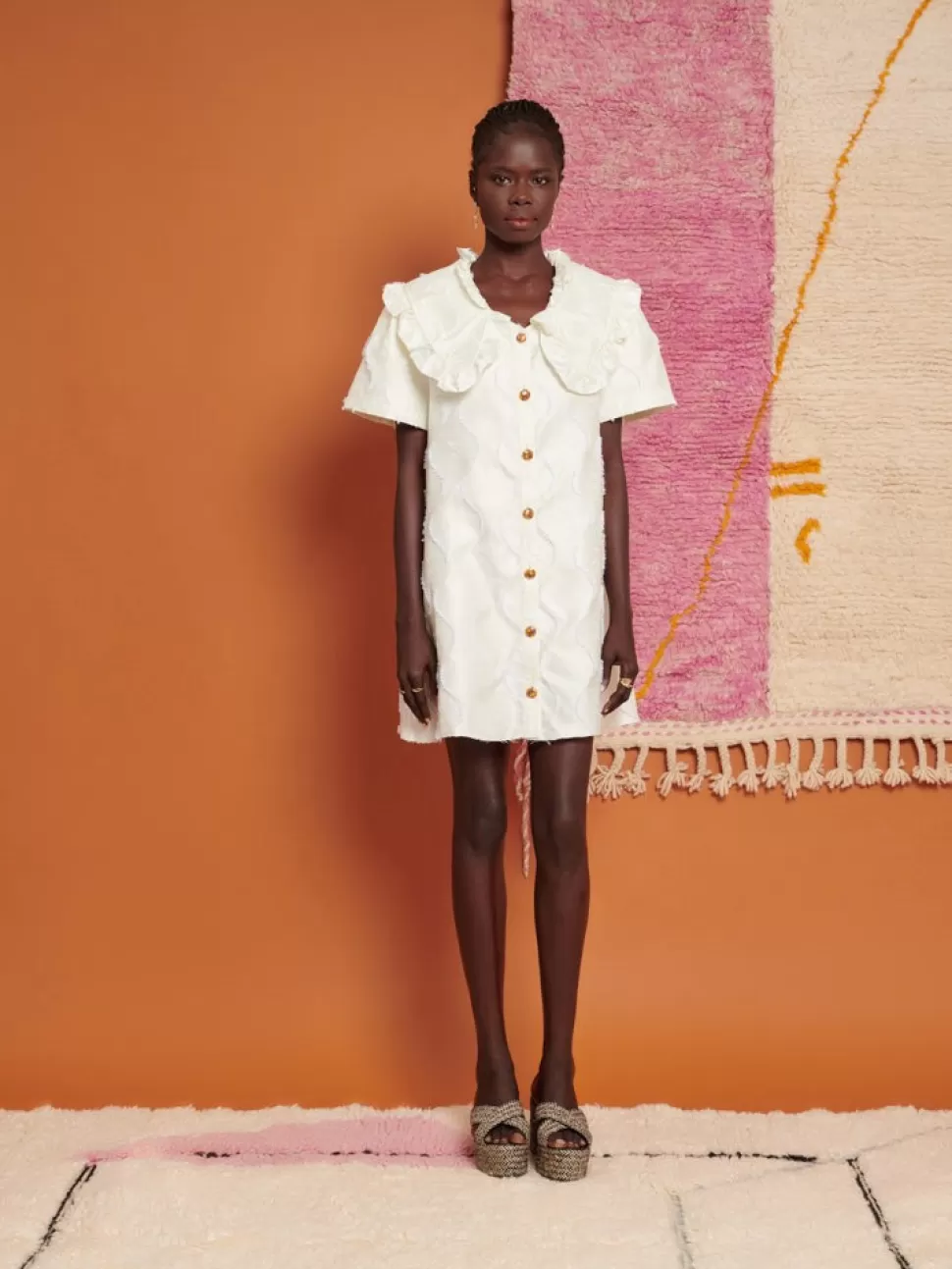 Dresses | Ghospell | Sister Jane Ghospell Barb Textured Mini Dress Pearled Ivory