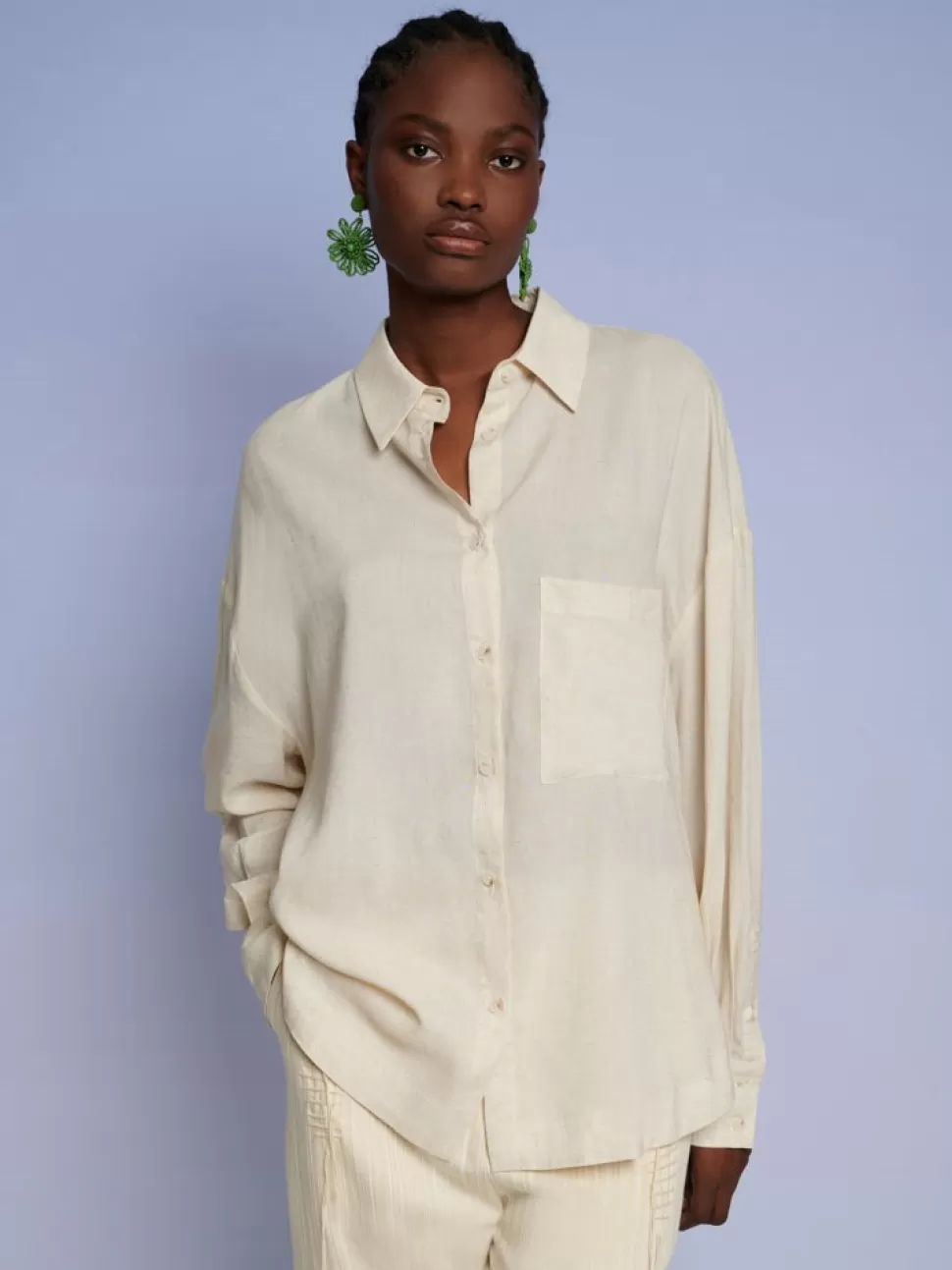 Tops | Ghospell | Sister Jane Ghospell Bay Oversized Shirt Pearled Ivory