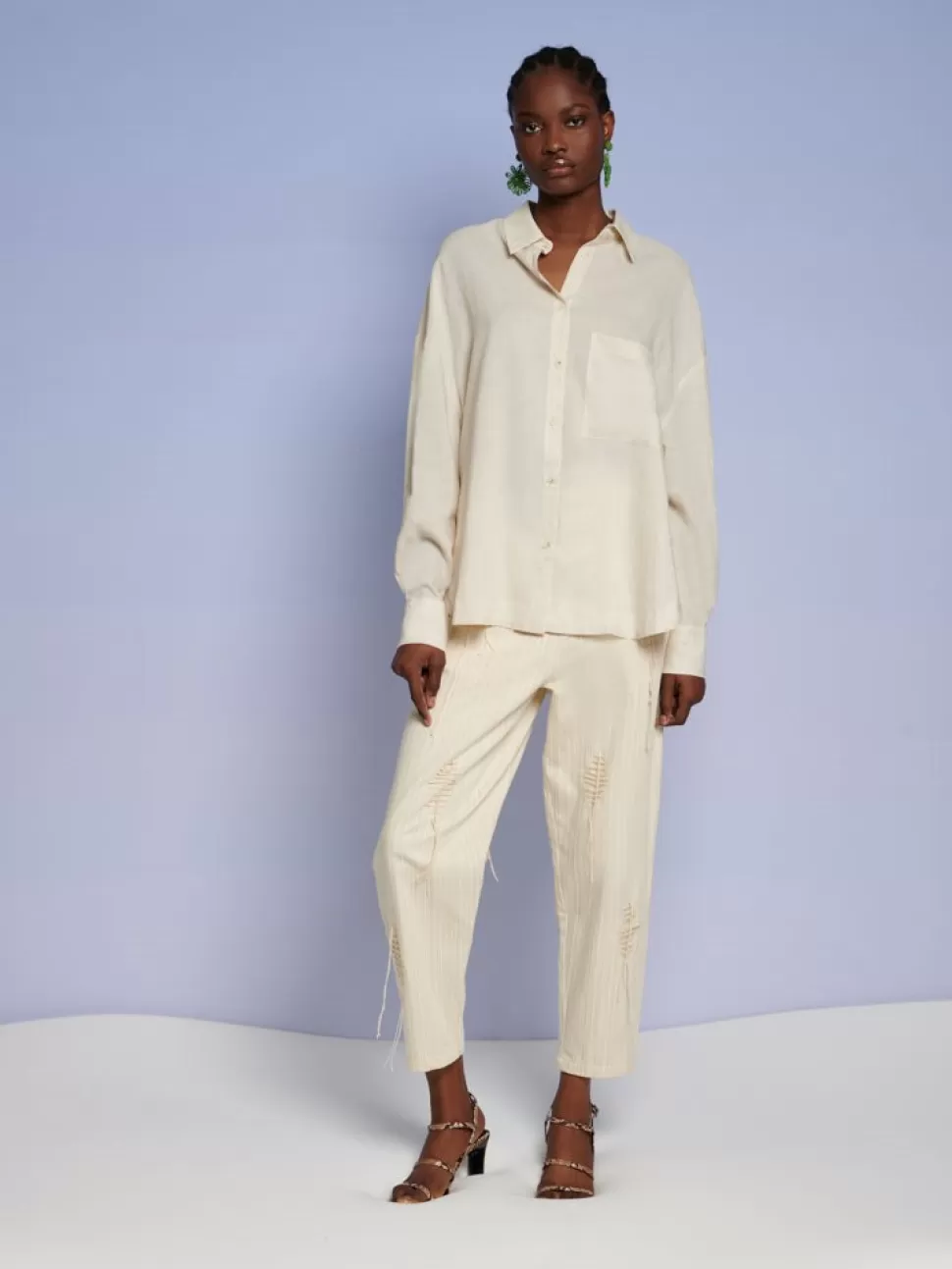 Tops | Ghospell | Sister Jane Ghospell Bay Oversized Shirt Pearled Ivory