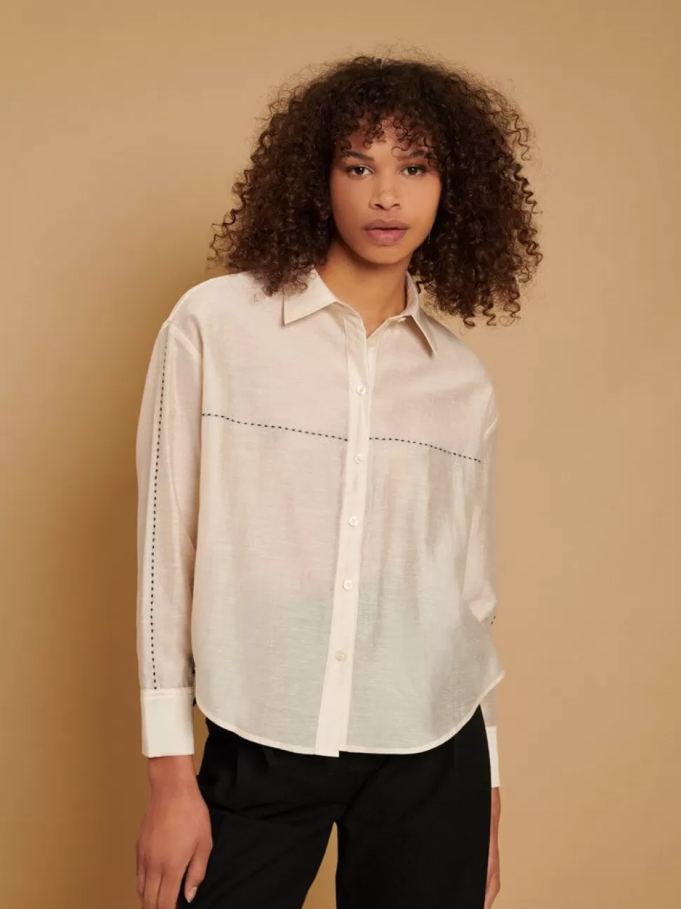 Tops | Ghospell | Sister Jane Ghospell Bexley Top Stitch Shirt Cream