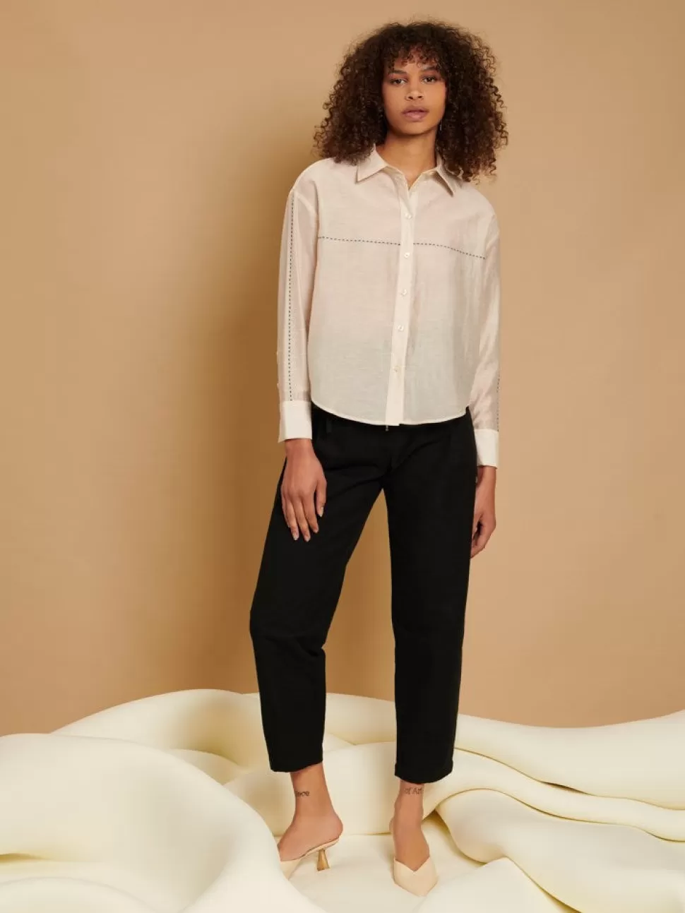 Tops | Ghospell | Sister Jane Ghospell Bexley Top Stitch Shirt Cream