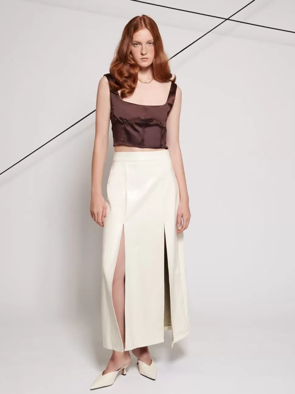 Tops | Ghospell | Sister Jane Ghospell Brenner Satin Cropped Top Brown