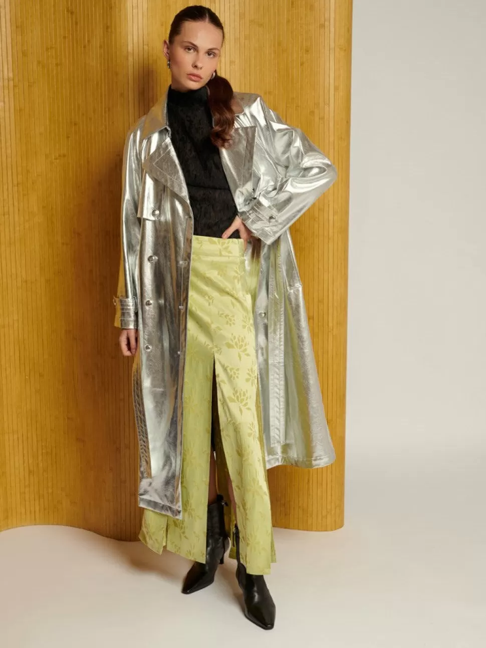 Jackets | Ghospell | Sister Jane Ghospell Brody Metallic Trench Coat Silver