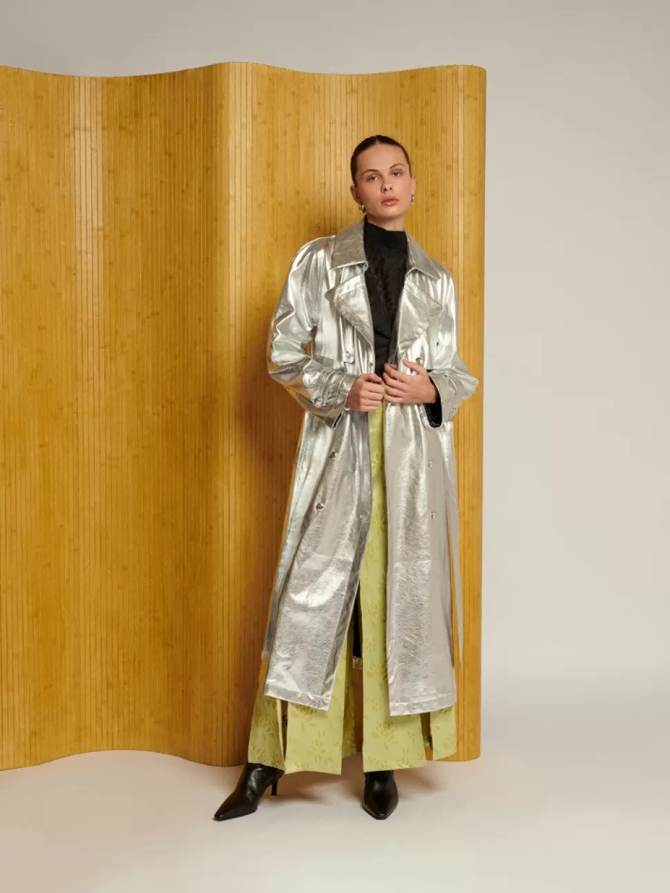 Jackets | Ghospell | Sister Jane Ghospell Brody Metallic Trench Coat Silver