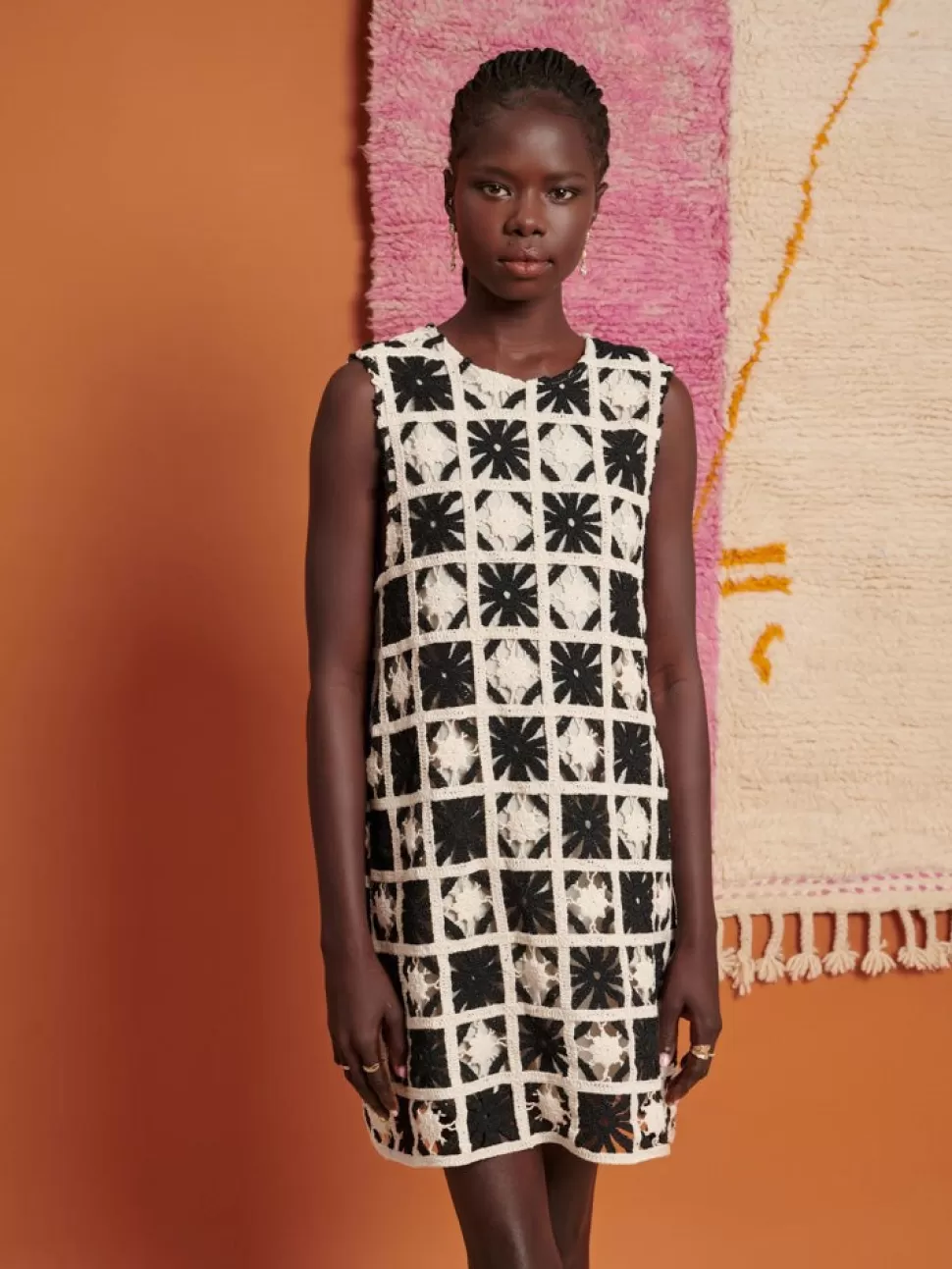 Dresses | Ghospell | Sister Jane Ghospell Carla Crochet Mini Dress Black And White