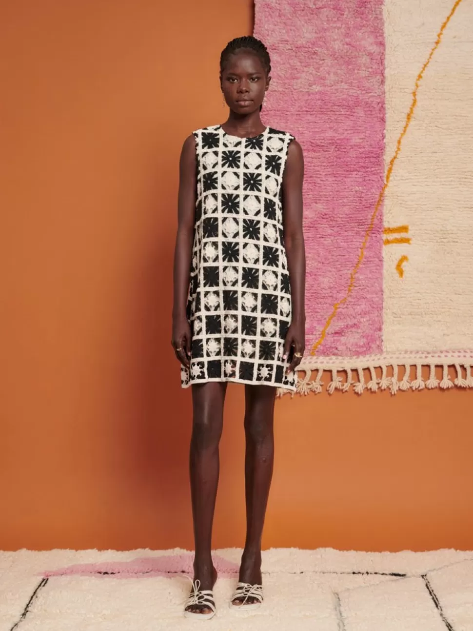 Dresses | Ghospell | Sister Jane Ghospell Carla Crochet Mini Dress Black And White