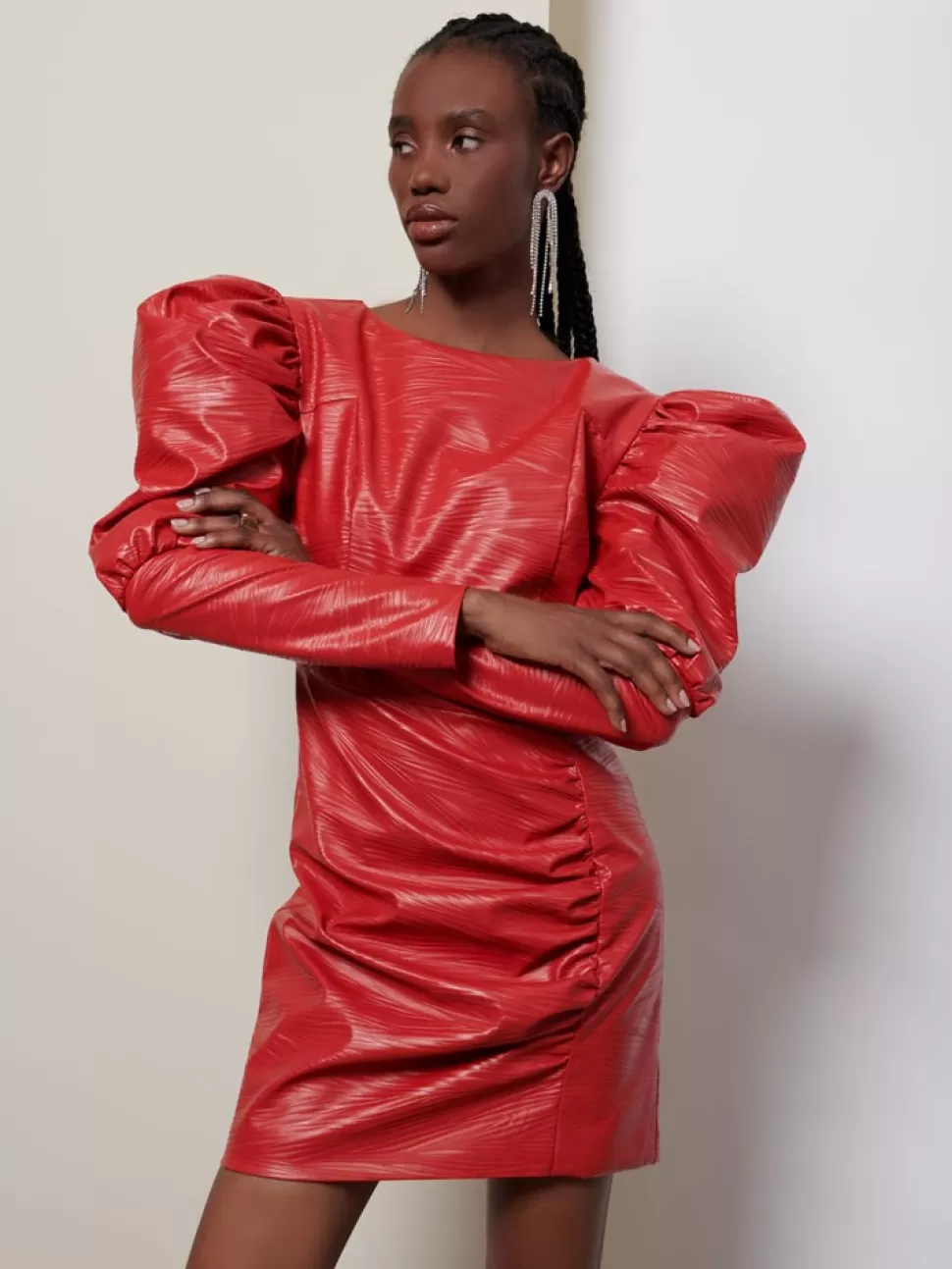 Dresses | Ghospell | Sister Jane Ghospell Carter PU Mini Dress Cadmium Red
