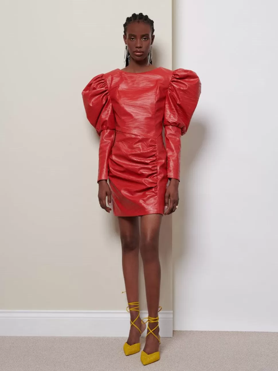 Dresses | Ghospell | Sister Jane Ghospell Carter PU Mini Dress Cadmium Red