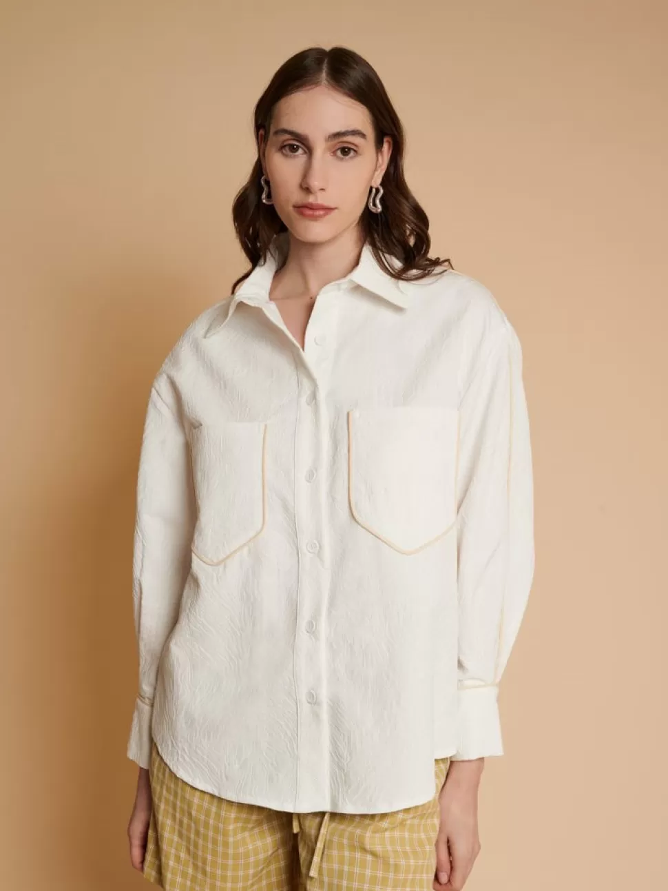Tops | Ghospell | Sister Jane Ghospell Cove Piping Shirt Ivory