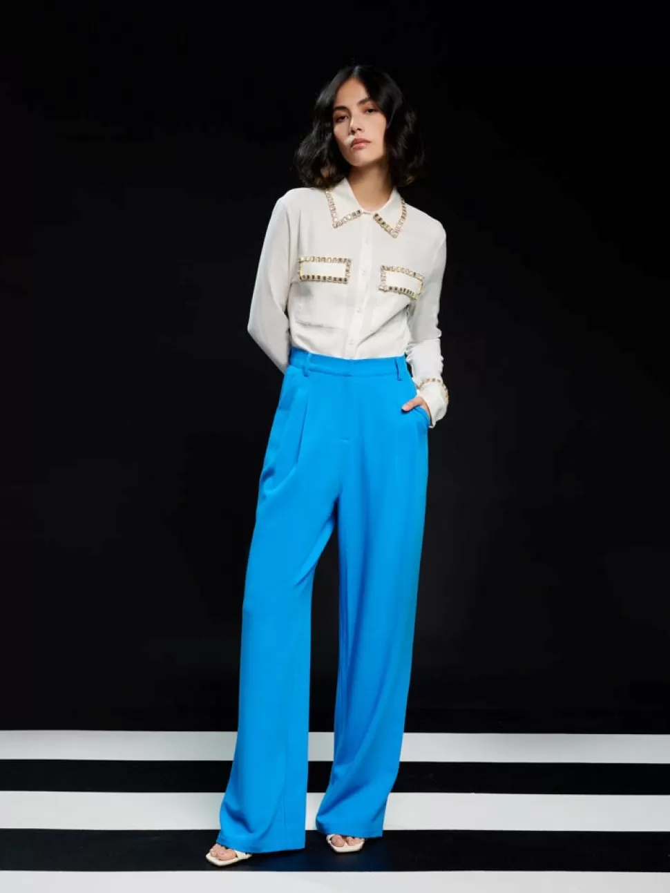 Tops | Ghospell | Sister Jane Ghospell Dana Embellished Pocket Shirt Ivory
