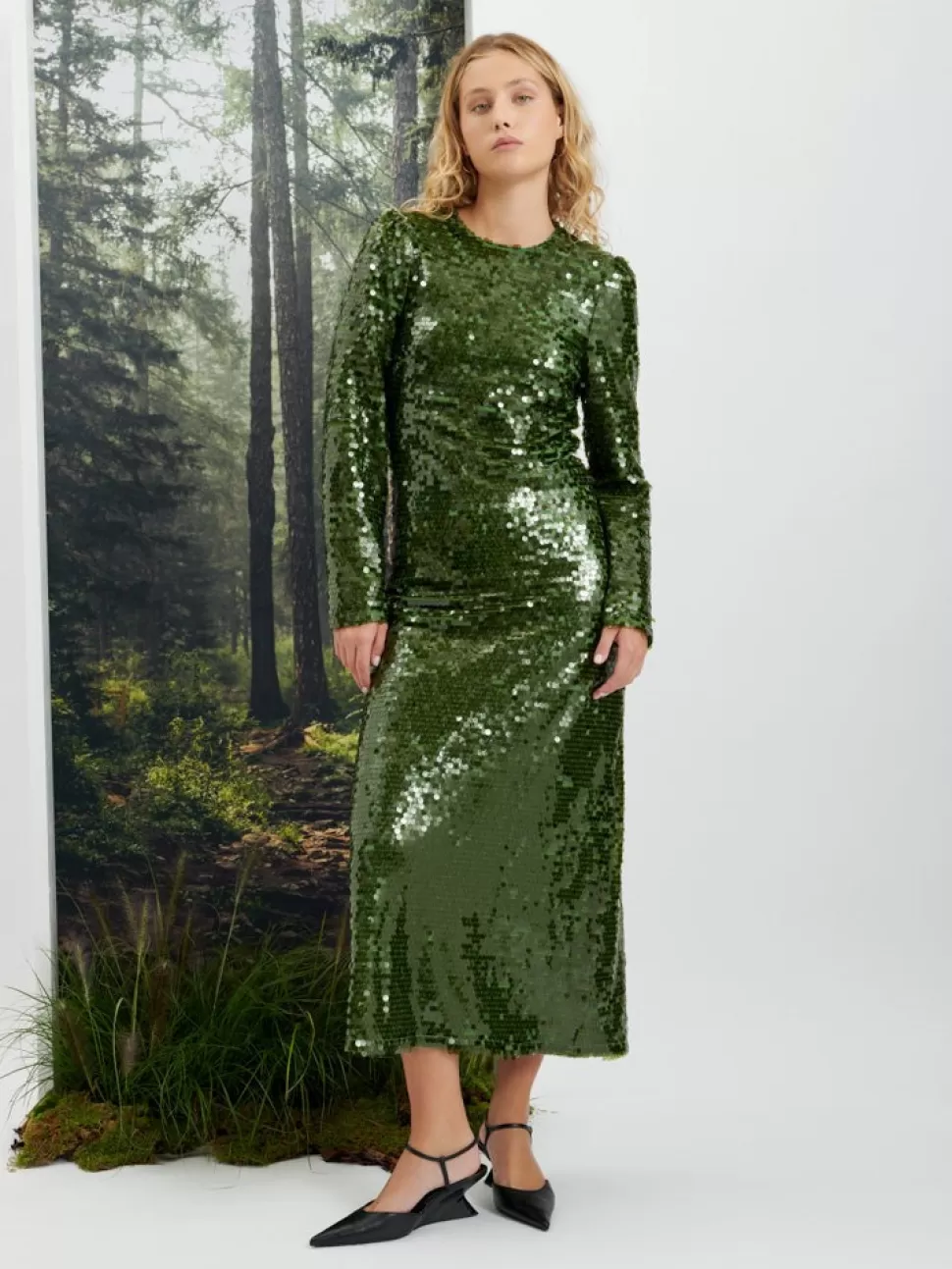 Dresses | Ghospell | Sister Jane Ghospell Daria Sequin Midi Dress Forest Green