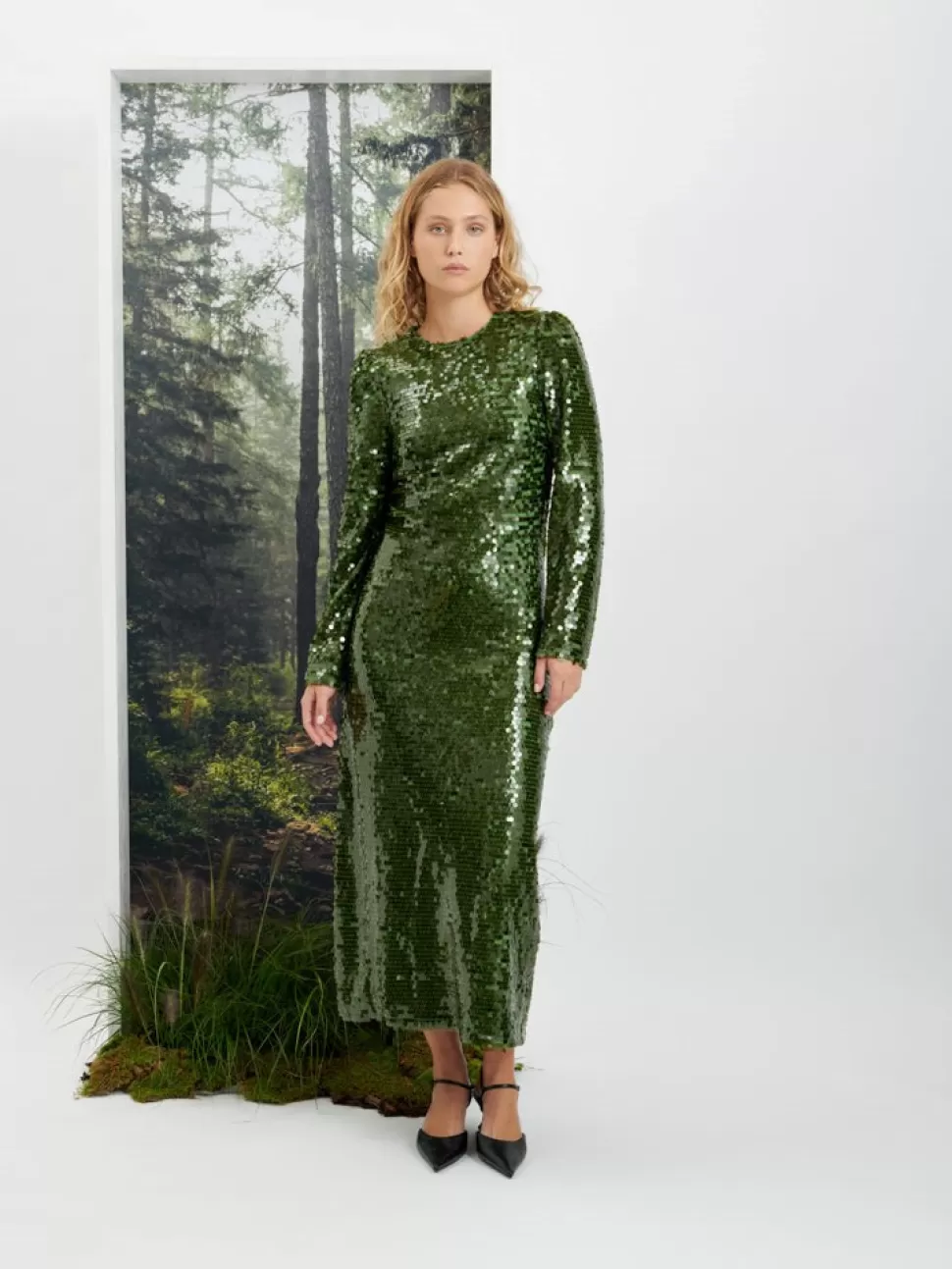Dresses | Ghospell | Sister Jane Ghospell Daria Sequin Midi Dress Forest Green