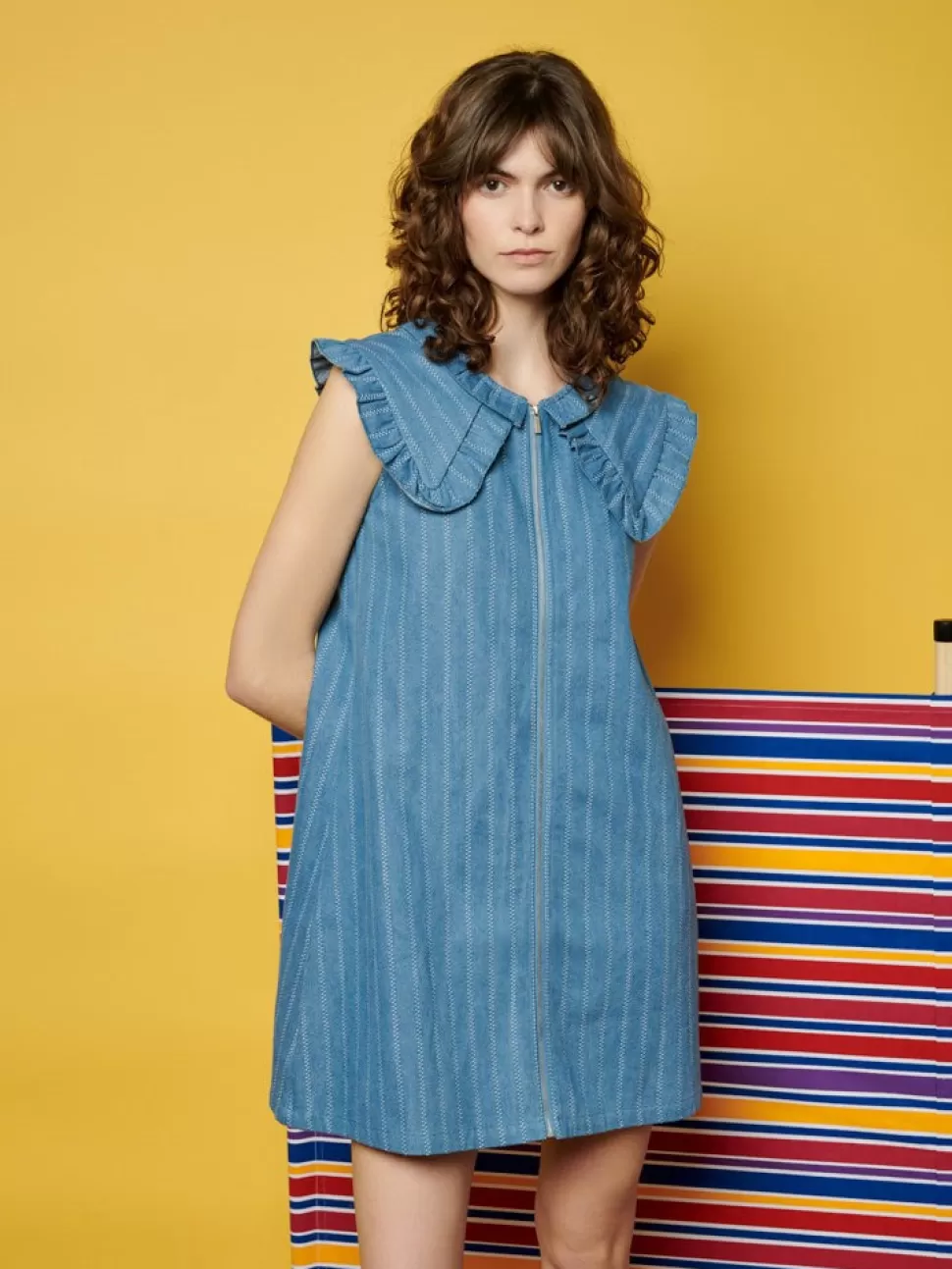 Dresses | Ghospell | Sister Jane Ghospell  Deborah Striped Denim Mini Dress Aegean Blue