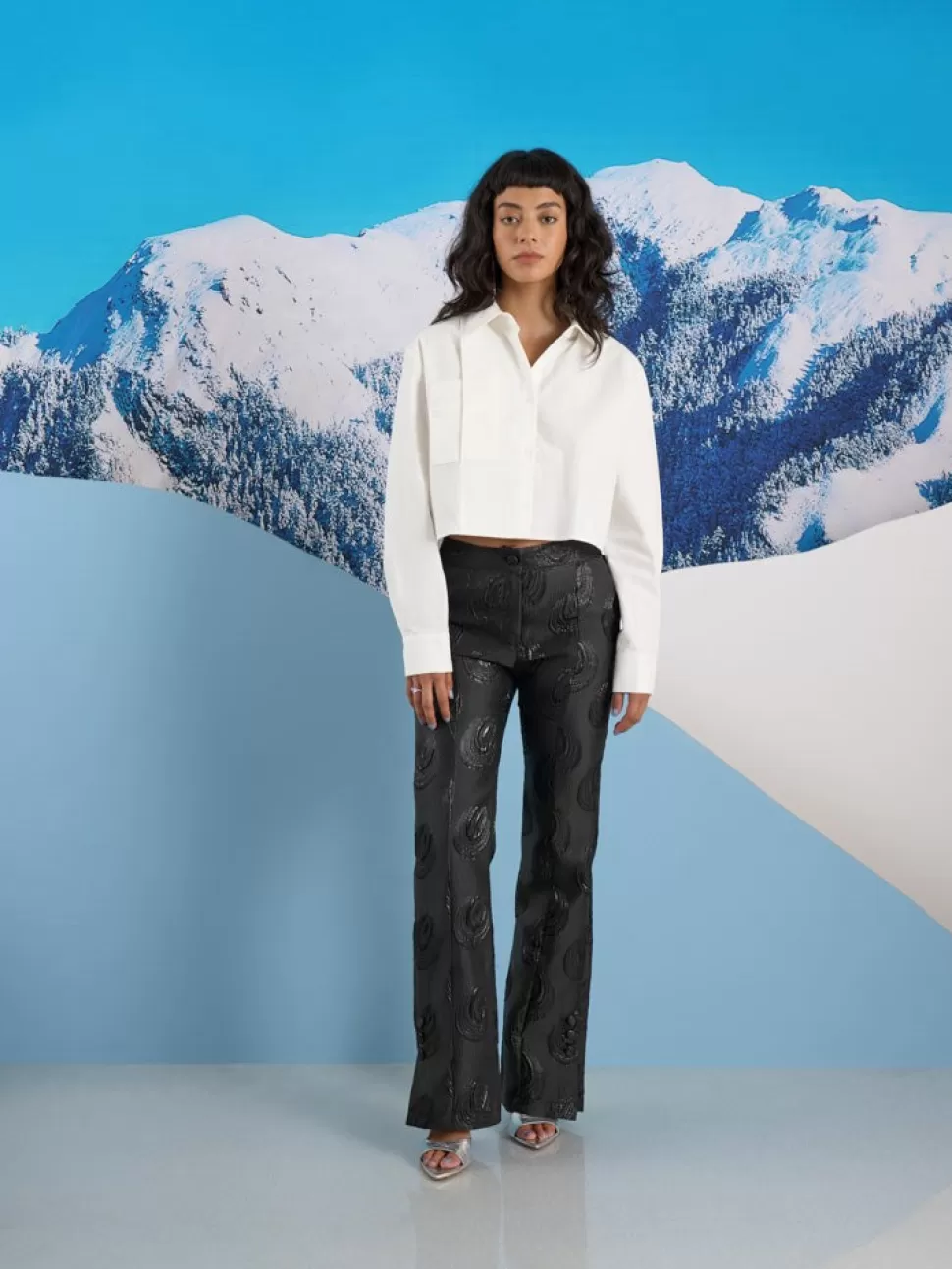 Bottoms | Ghospell | Sister Jane Ghospell  Domino Jacquard Trousers Ink Black