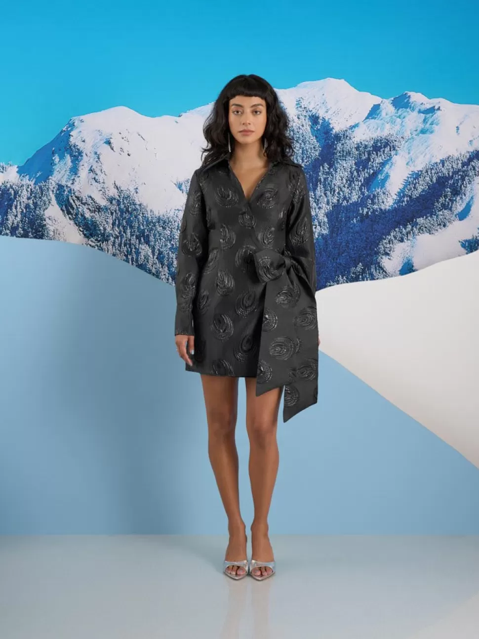 Dresses | Ghospell | Sister Jane Ghospell  Domino Jacquard Wrap Dress Ink Black