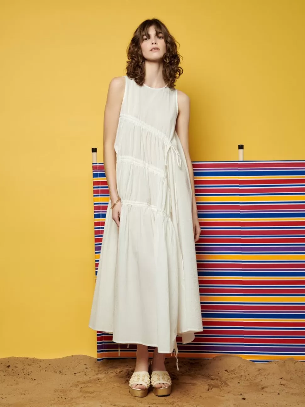 Dresses | Ghospell | Sister Jane Ghospell  Eleanor Ruched Midi Dress Ivory White