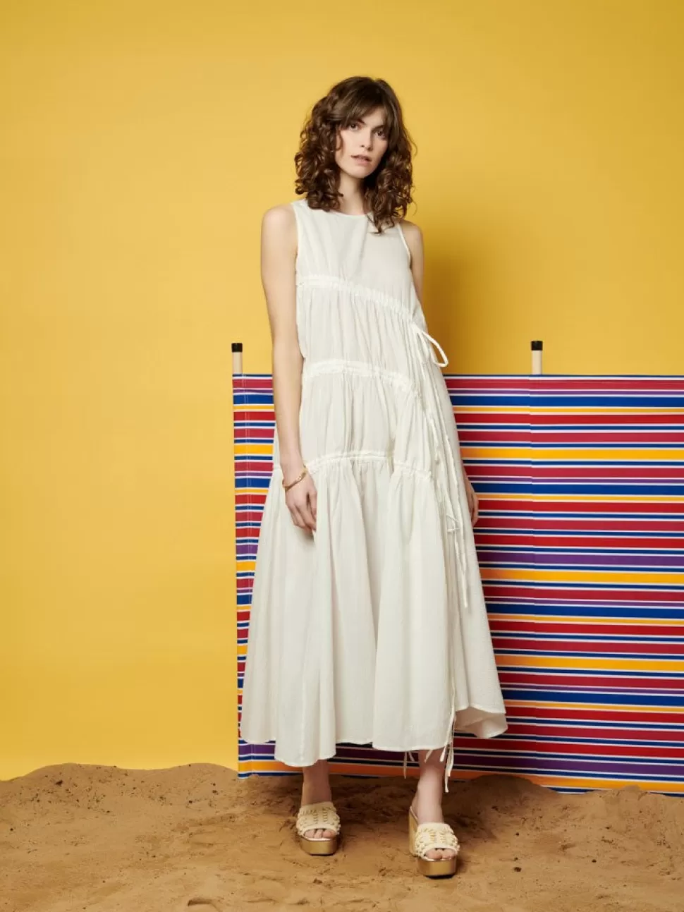 Dresses | Ghospell | Sister Jane Ghospell  Eleanor Ruched Midi Dress Ivory White