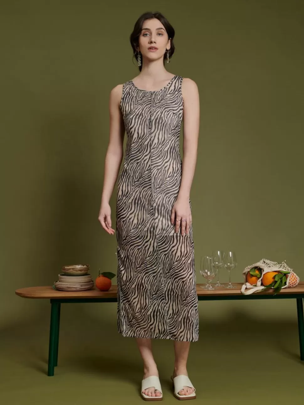 Dresses | Ghospell | Sister Jane Ghospell Elise Mesh Midi Dress Rosewood Brown