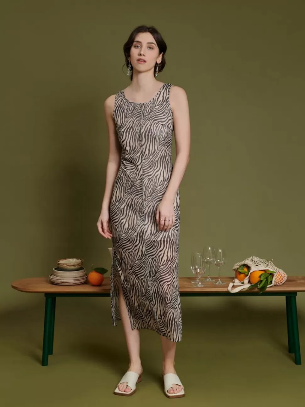 Dresses | Ghospell | Sister Jane Ghospell Elise Mesh Midi Dress Rosewood Brown