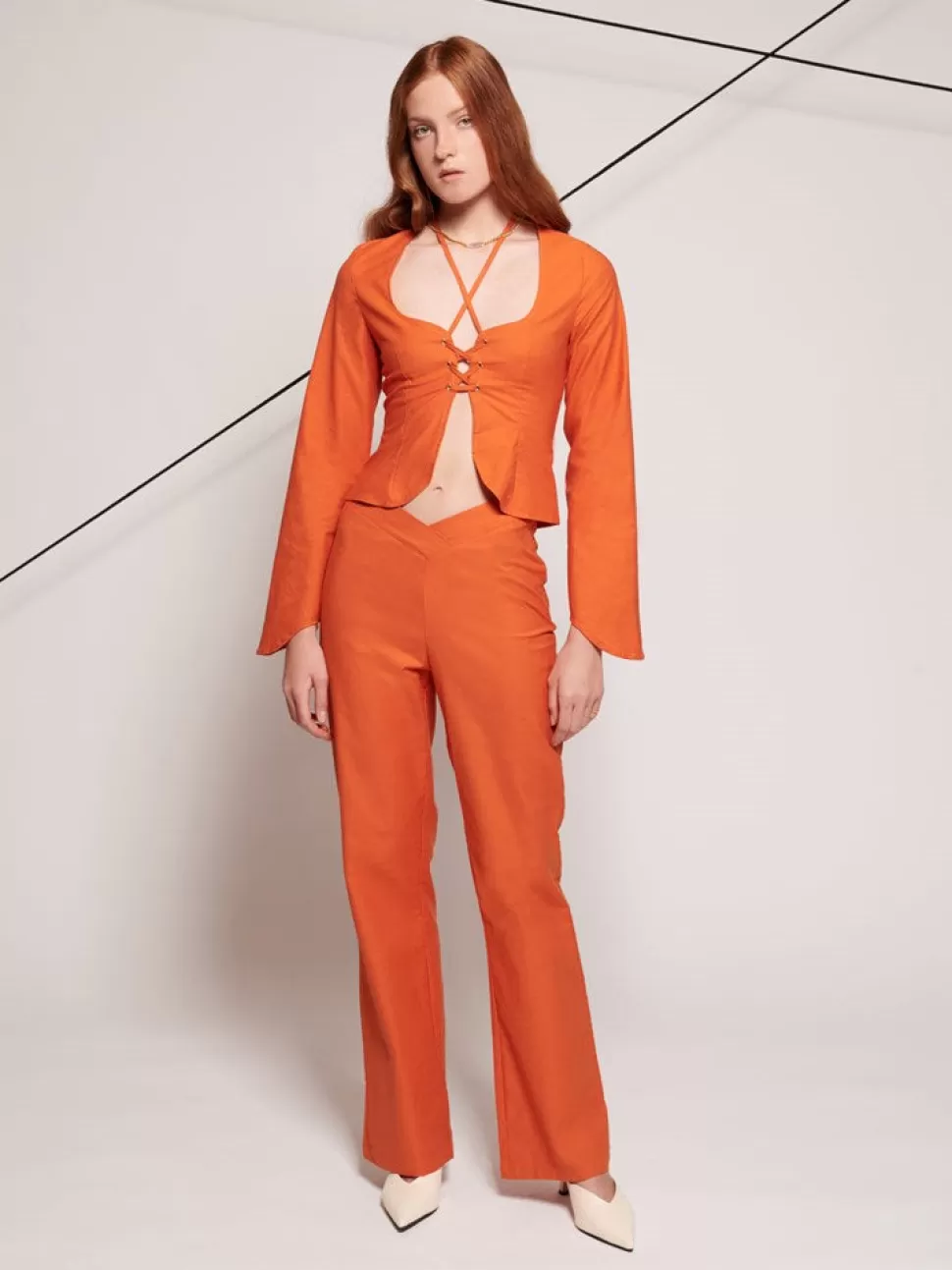 Tops | Ghospell | Sister Jane Ghospell Elm Tie Front Top Tangerine