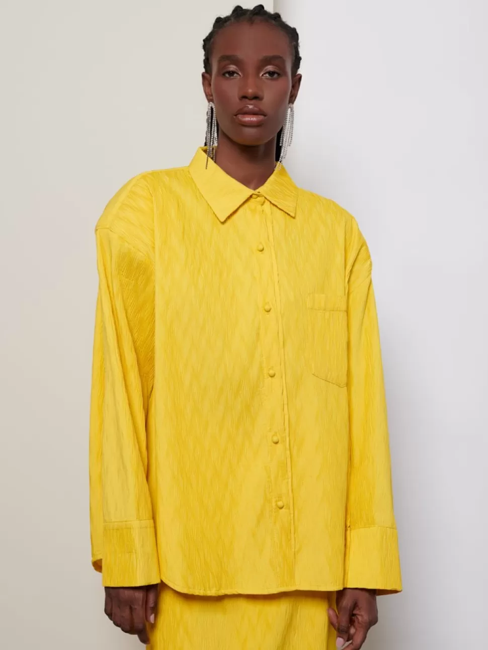 Tops | Ghospell | Sister Jane Ghospell Emerson Boxy Shirt Vivid Yellow