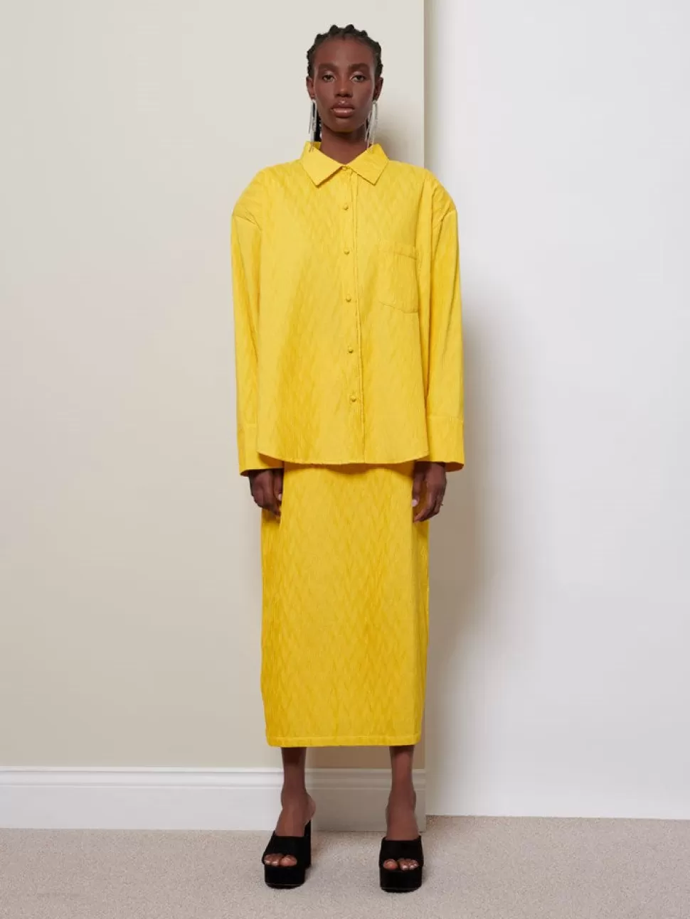 Tops | Ghospell | Sister Jane Ghospell Emerson Boxy Shirt Vivid Yellow