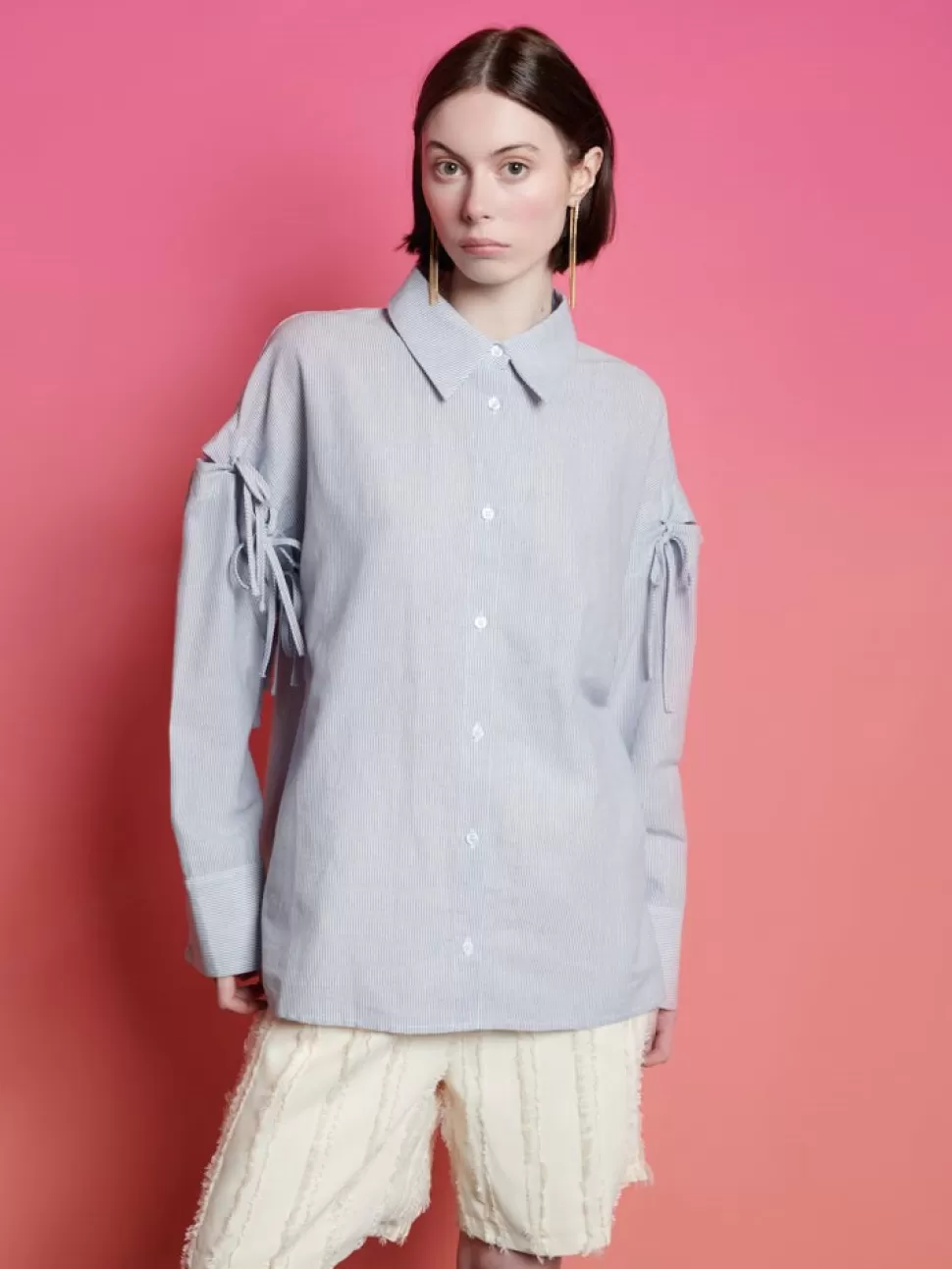 Tops | Ghospell | Sister Jane Ghospell Emma Tie Shirt Air Blue