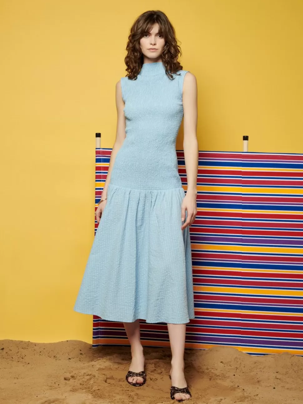 Dresses | Ghospell | Sister Jane Ghospell  Ender Stripe Midi Dress Baby Blue