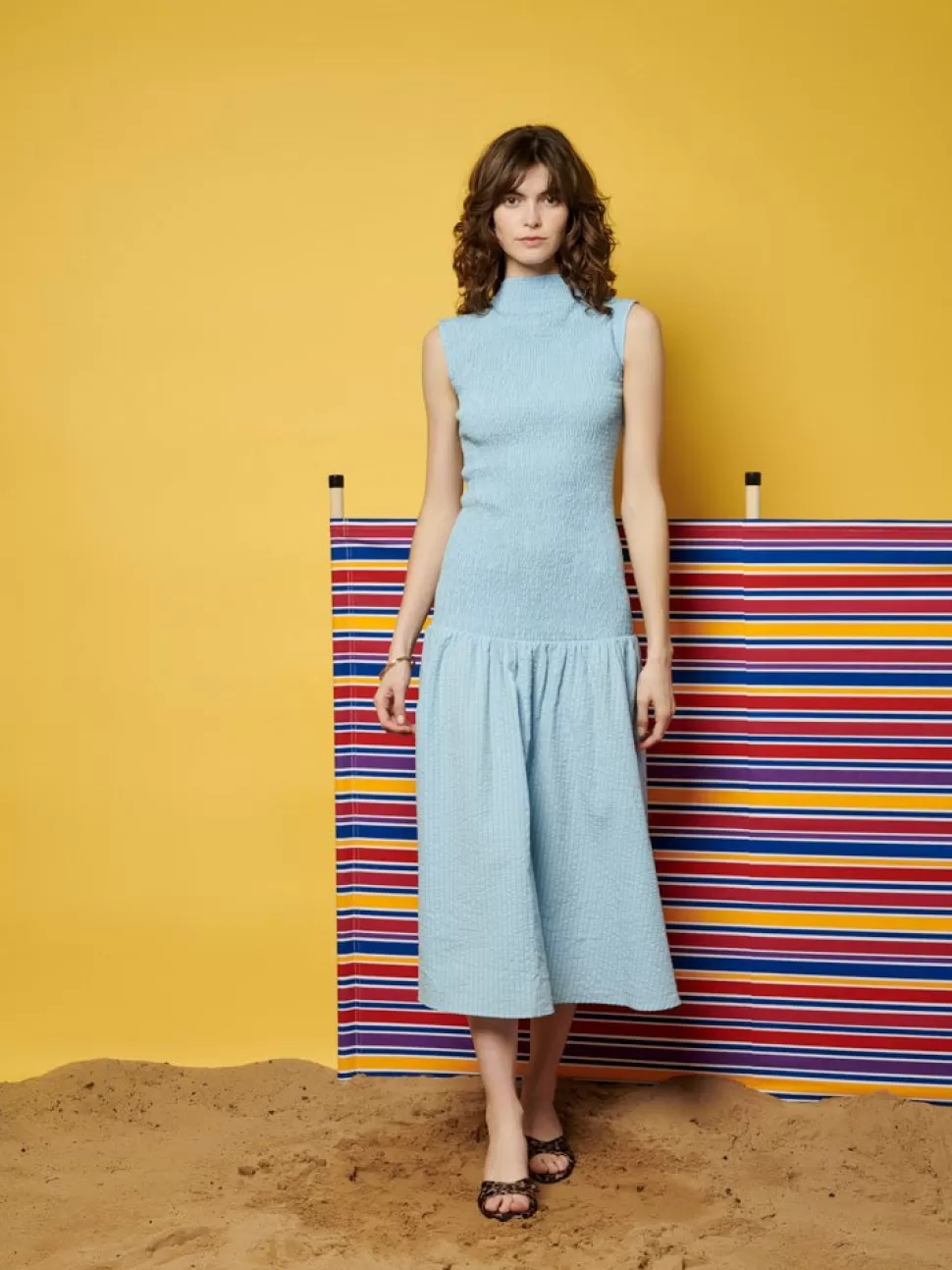 Dresses | Ghospell | Sister Jane Ghospell  Ender Stripe Midi Dress Baby Blue