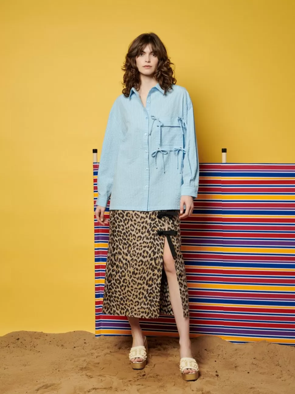 Tops | Ghospell | Sister Jane Ghospell  Ender Stripe Shirt Baby Blue