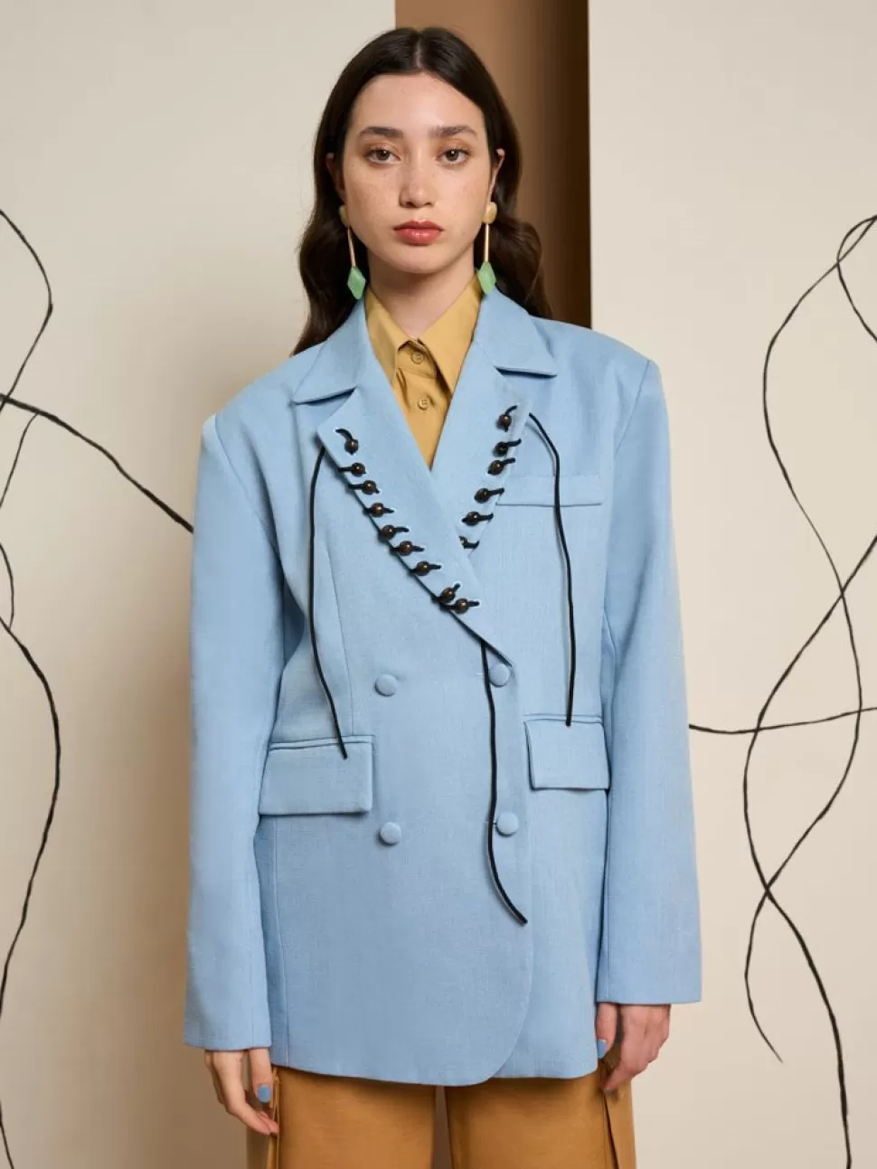 Ghospell | Sister Jane Ghospell Frankie Bead Trim Blazer Cashmere Blue